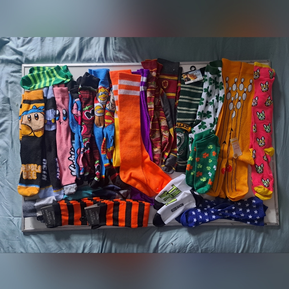 ​Huge Novelty Sock Bundle | 25+ Pairs | Harry Potter, Kirby, Holiday, & More!